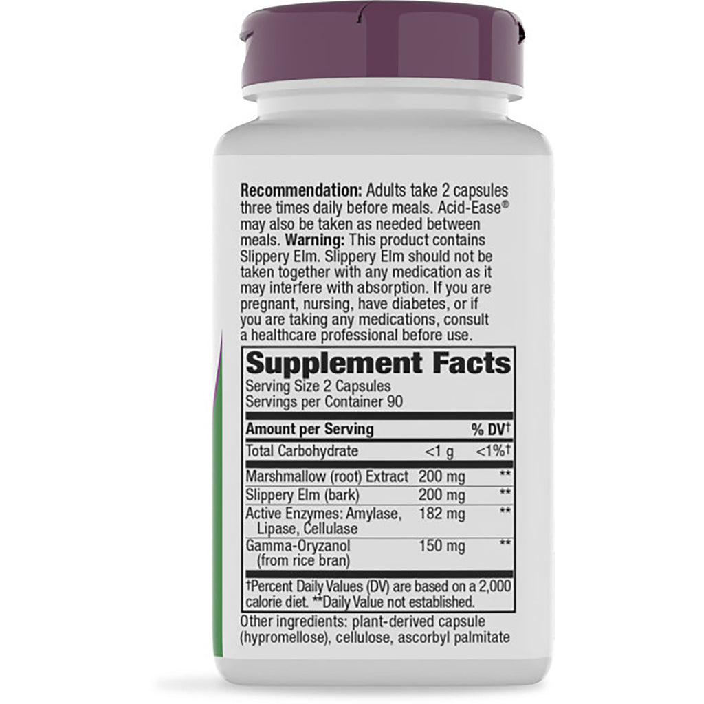 ET314 | back of brown supplement bottle showing Supplement Facts label, directions and ingredient amounts - Thumbnail
