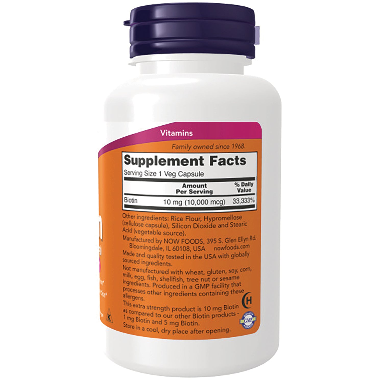 NWF1304 | Back of white supplement bottle showing Supplement Facts panel and ingredients label