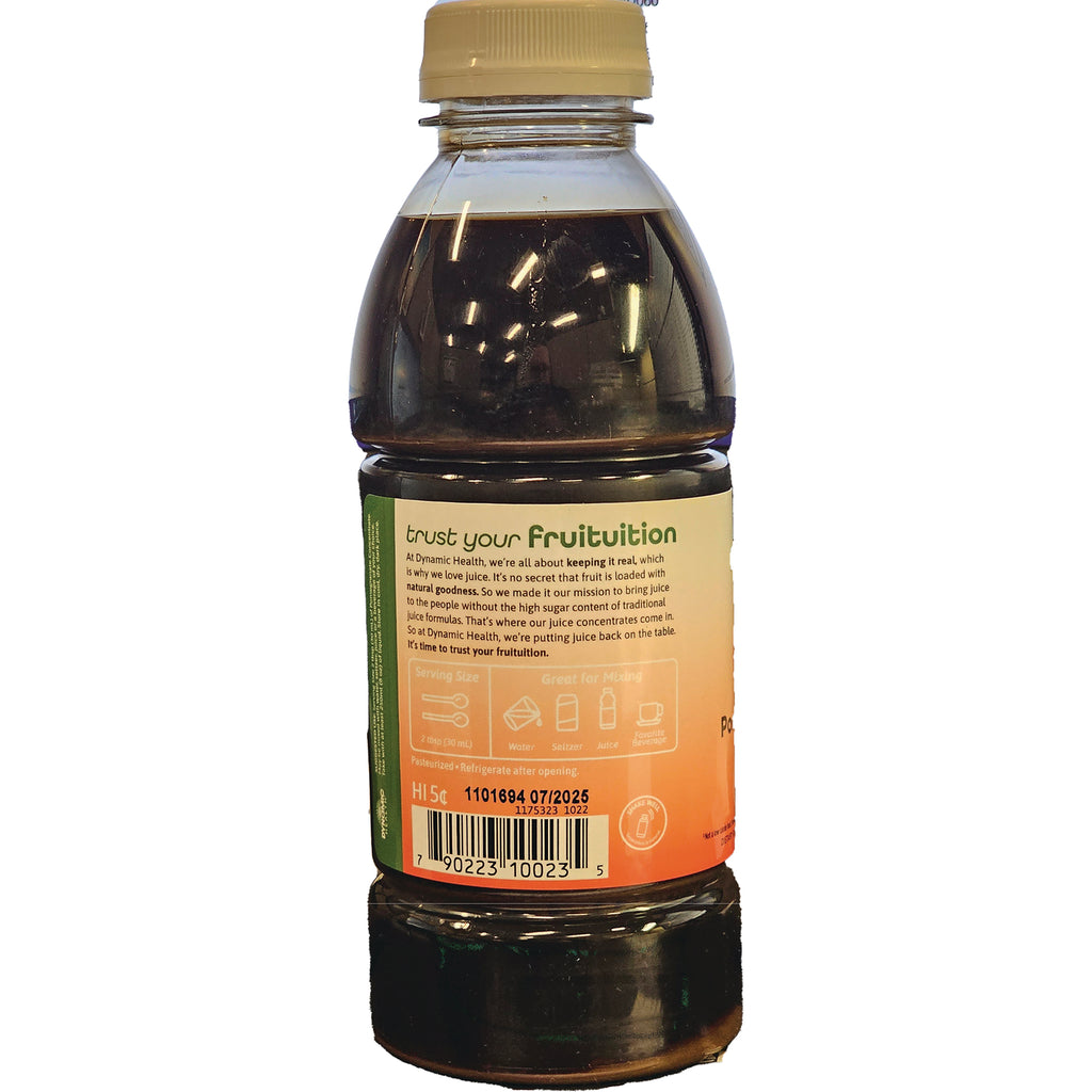 DYH020 | clear plastic bottle back label showing trust your fruituition headline, mixing icons and barcode - Thumbnail
