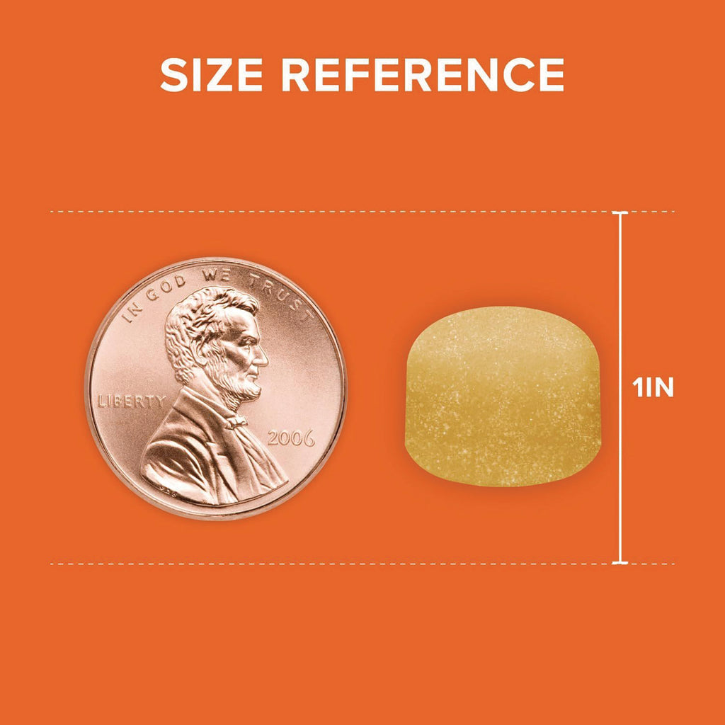 QNL014 | Product infographic displaying a penny and gummy for size comparison - Thumbnail