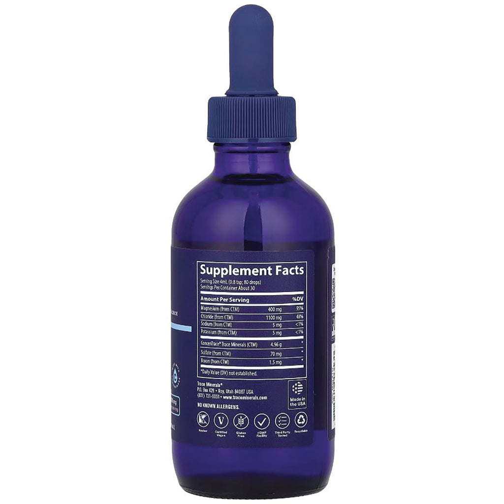 TM080 | Blue dropper bottle back label with Supplement Facts panel - Thumbnail
