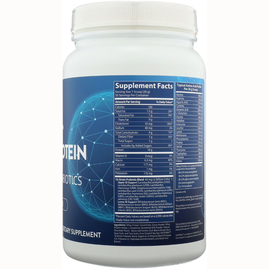 MRM005 | Back of white supplement jar showing Supplement Facts and nutritional tables - Thumbnail