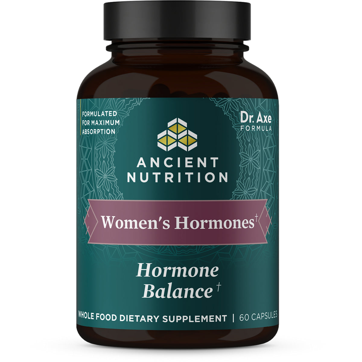 ATN080 | Ancient Nutrition Women's Hormones Hormone Balance supplement bottle front label, 60 capsules