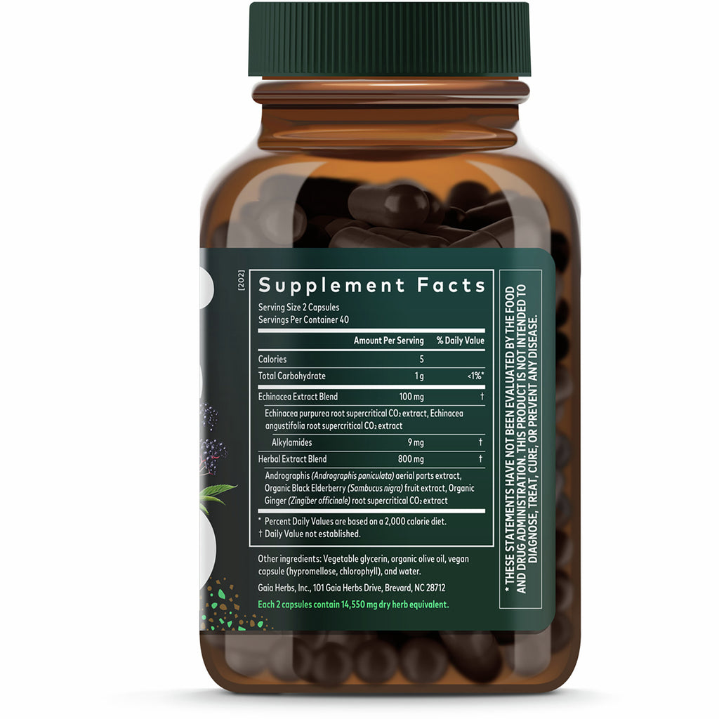 GH135 | back of brown supplement bottle showing Supplement Facts panel and ingredients label - Thumbnail