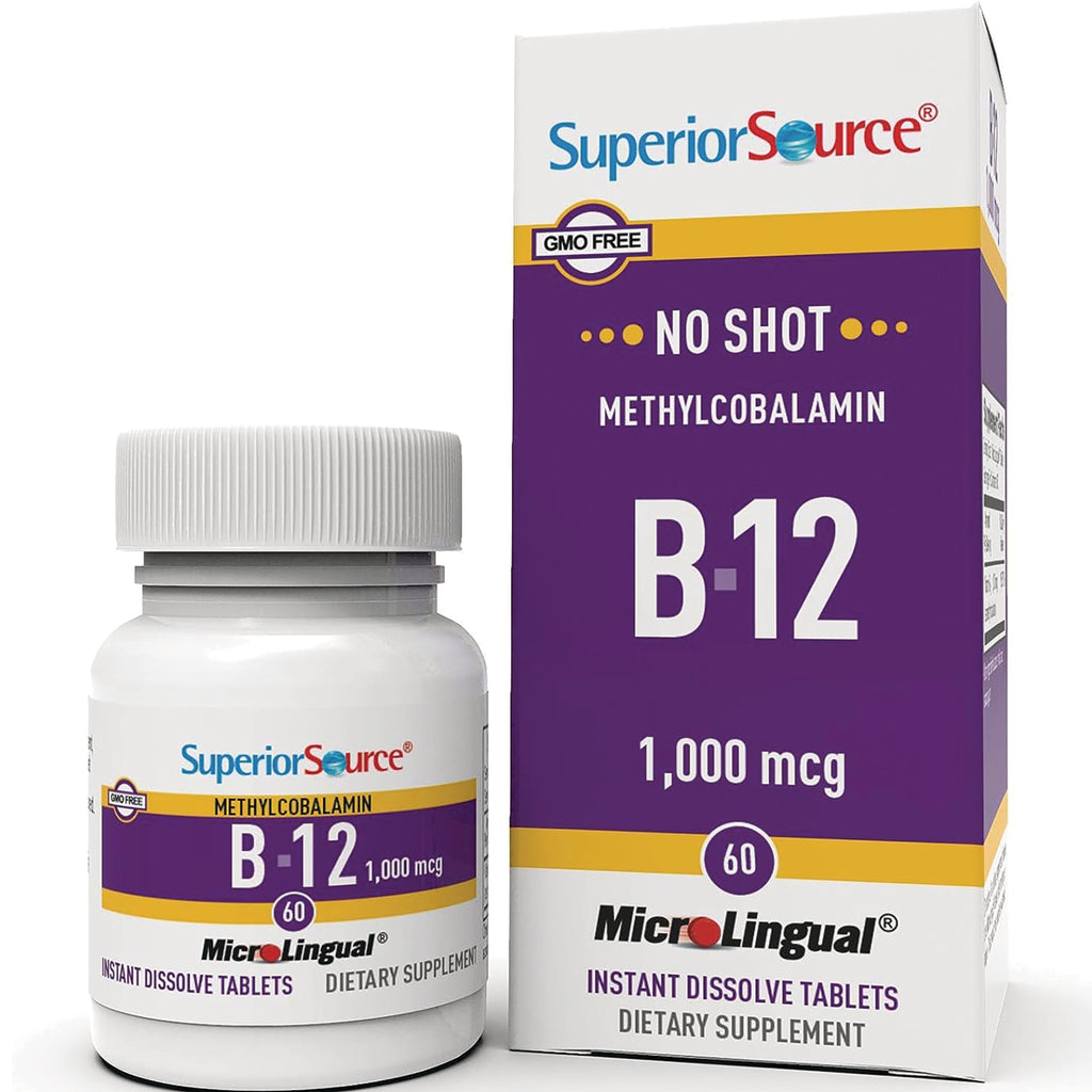 SUS005 | Superior Source MicroLingual B-12 methylcobalamin, 1,000 mcg, 60 instant dissolve tablets - Thumbnail