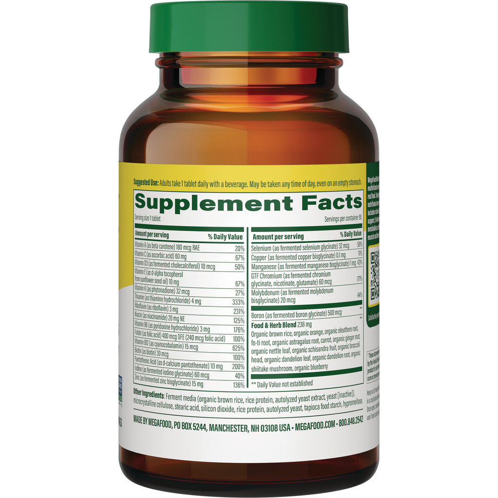 MGF005 | back of amber supplement bottle showing Supplement Facts panel and ingredients label - Thumbnail