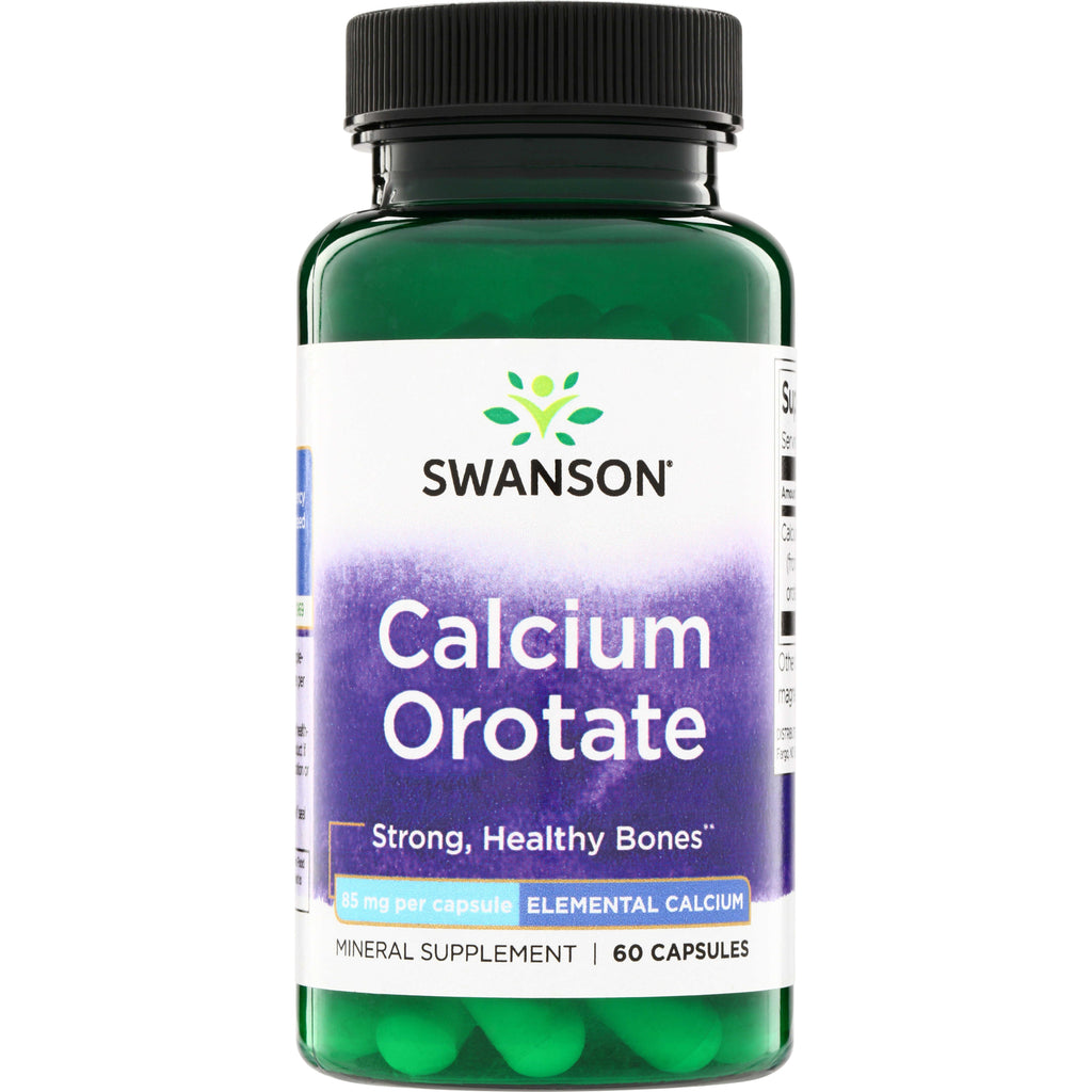 SWU662 | Swanson Calcium Orotate supplement, 60 capsules, 85 mg per capsule elemental calcium - Thumbnail