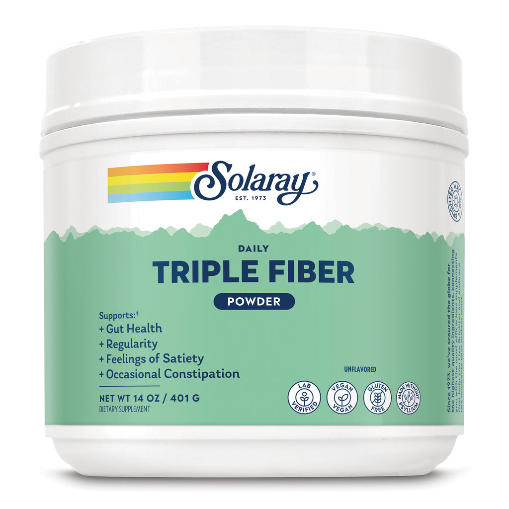 SLR543 | Solaray Daily Triple Fiber Powder, Unflavored, 14 oz (401 g) dietary supplement - Thumbnail