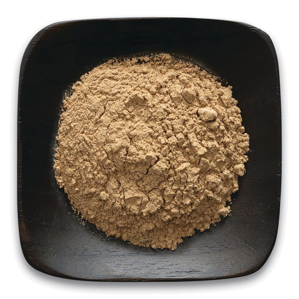FNP071 | light brown powdered supplement on a square dark wooden dish - Thumbnail