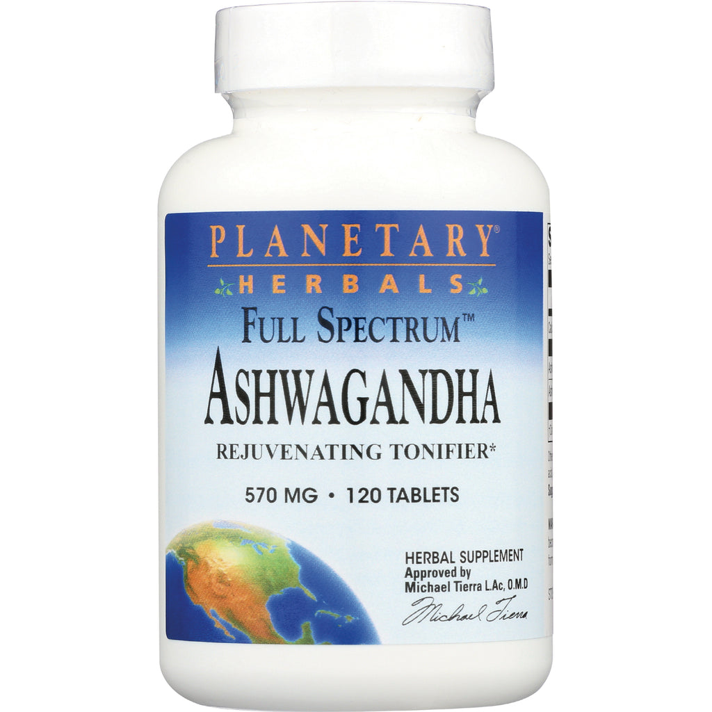 PF051 | Planetary Herbals Full Spectrum Ashwagandha 570 mg 120 tablets front label - Thumbnail
