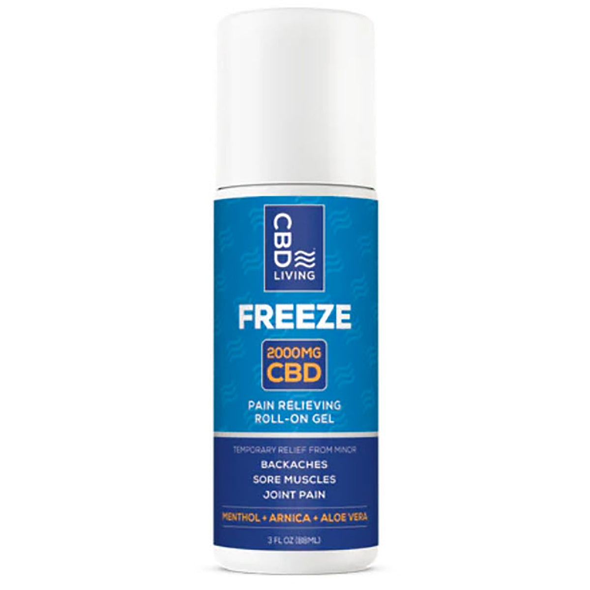CBD040 | CBD Living Freeze roll-on labeled 2000 mg CBD Nano, 3 fl oz