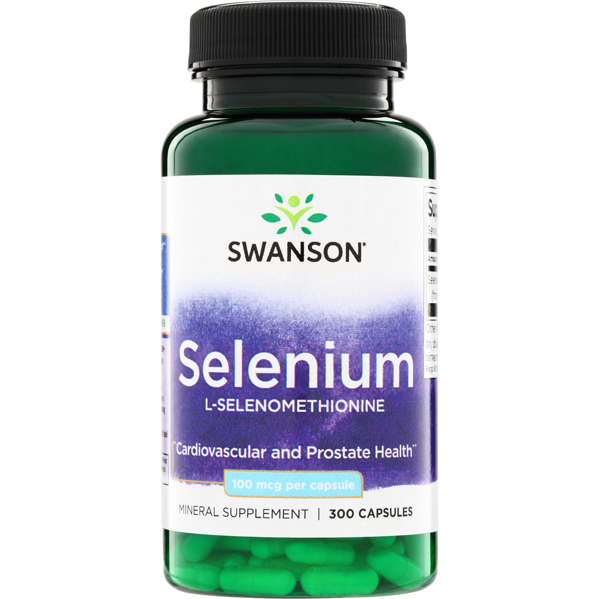 SW545 | Swanson Selenium L-Selenomethionine 100 mcg per capsule, 300 capsules, Cardiovascular and Prostate Health