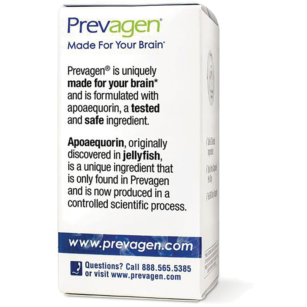 QB006 | back of Prevagen box showing ingredient info about apoaequorin and website www.prevagen.com - Thumbnail