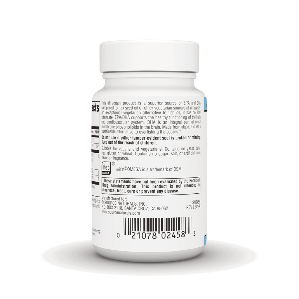 SN523 | Back label of supplement bottle with usage warnings, vegan statement, FDA disclaimer, and barcode - Thumbnail