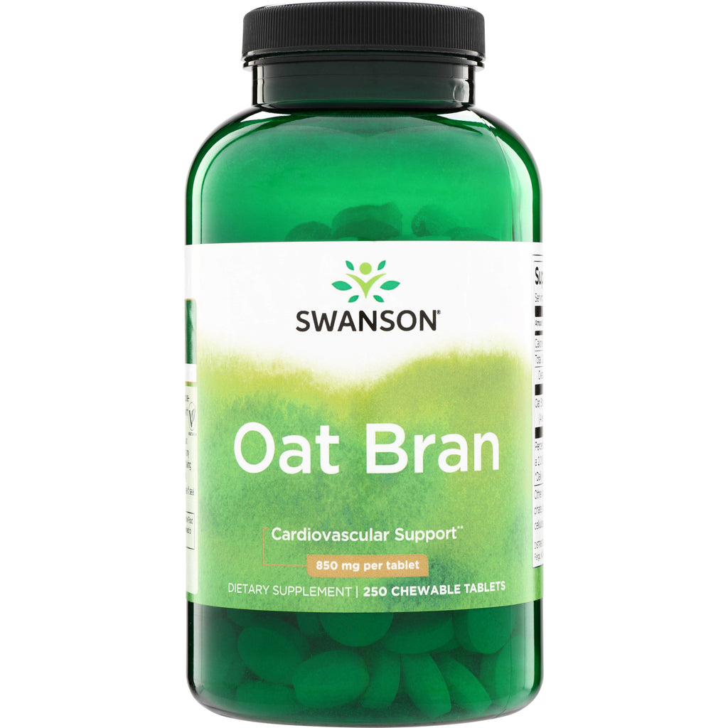 SW843 | Swanson Oat Bran, 850 mg per tablet, 250 chewable tablets, Cardiovascular Support - Thumbnail