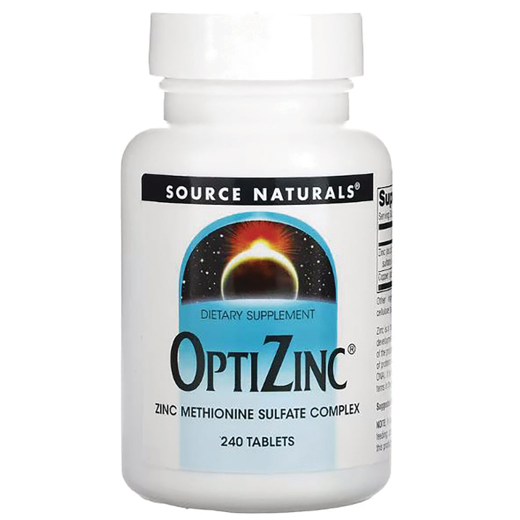 SN651 | Source Naturals OptiZinc dietary supplement, zinc methionine sulfate complex, 240 tablets - Thumbnail