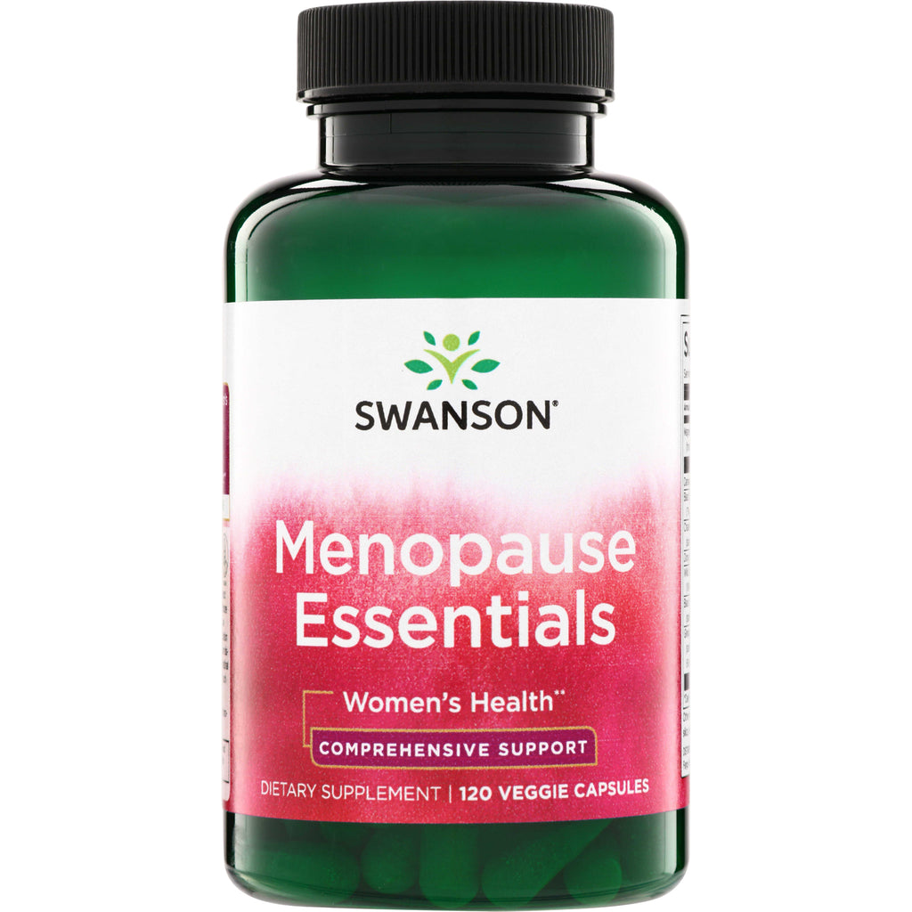 SWC089 | Swanson Menopause Essentials bottle front, Women's Health, Comprehensive Support, 120 veggie capsules - Thumbnail
