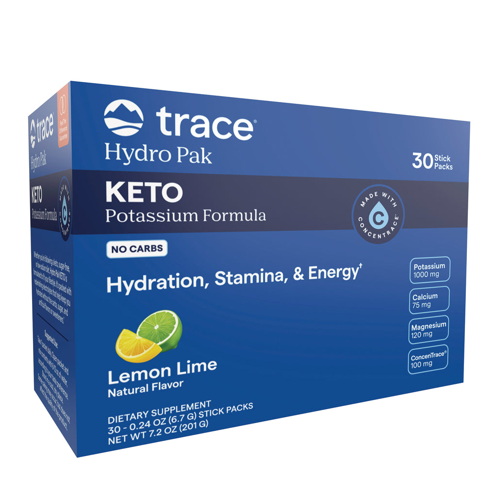TM174 | Trace Hydro Pak Keto Potassium Formula Lemon Lime, 30 stick packs - Thumbnail