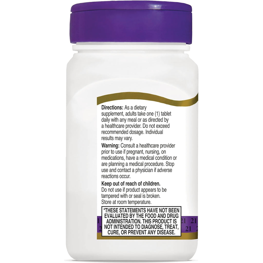 CNT098 | Back of white supplement bottle showing directions, warnings, keep out of reach of children and FDA disclaimer - Thumbnail