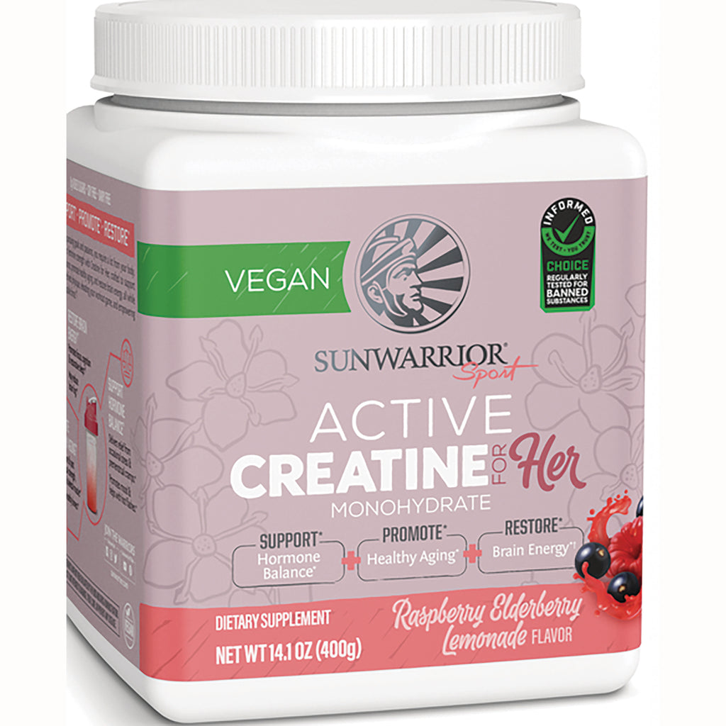 SNW046 | Sunwarrior Sport Active Creatine for Her monohydrate, Vegan, Raspberry Elderberry Lemonade, 14.1 oz - Thumbnail