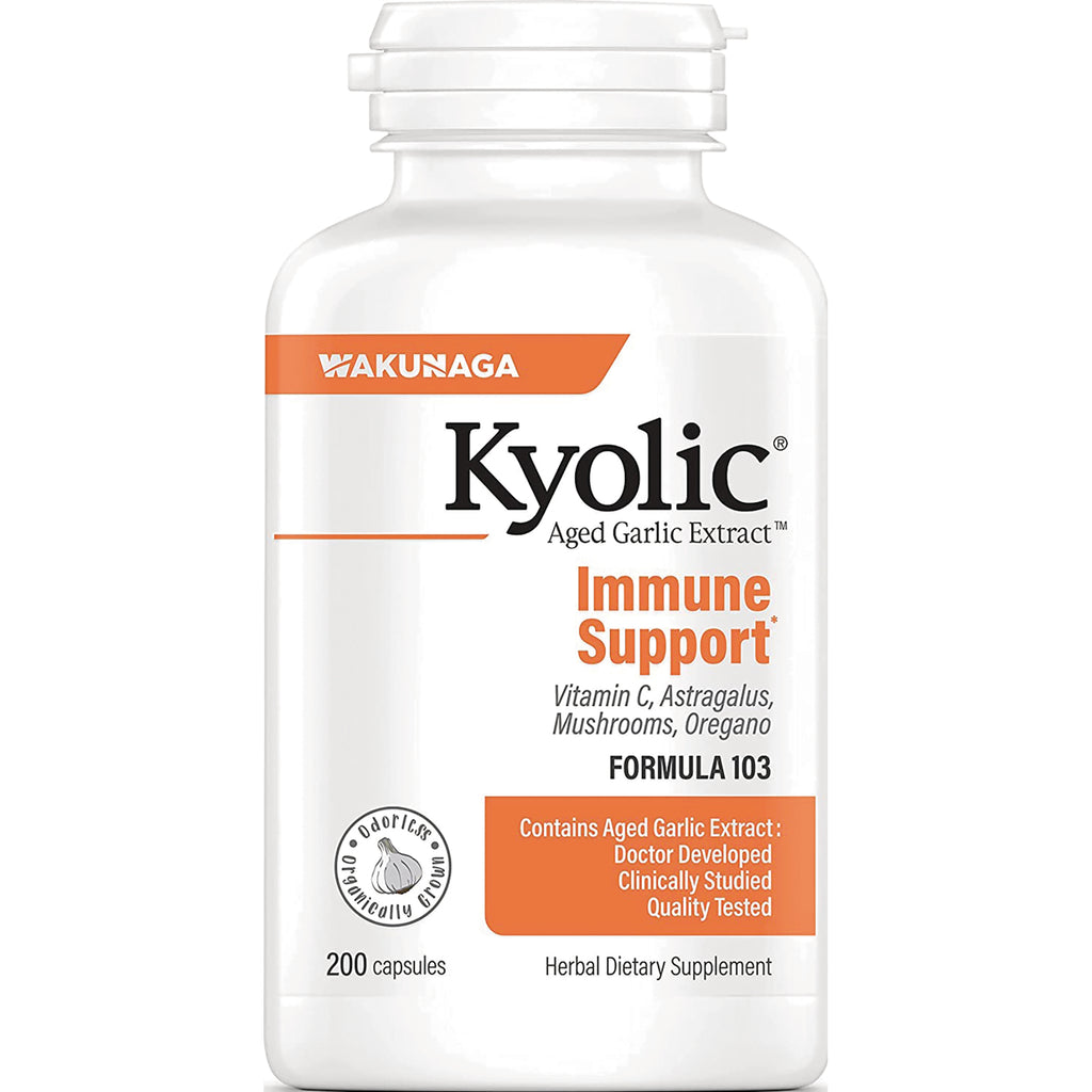 KY022 | Kyolic Aged Garlic Extract Immune Support bottle, Formula 103, 200 capsules - Thumbnail