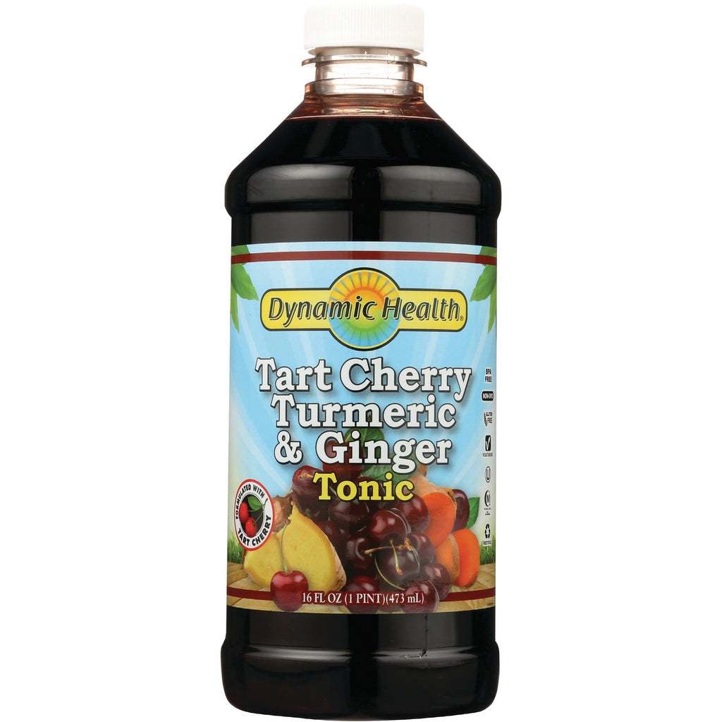 DYH055 | Dynamic Health Tart Cherry Turmeric & Ginger Tonic 16 fl oz bottle front label - Thumbnail