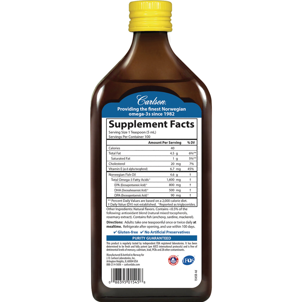 CSN005 | Back label showing Supplement Facts nutrition panel on brown bottle - Thumbnail