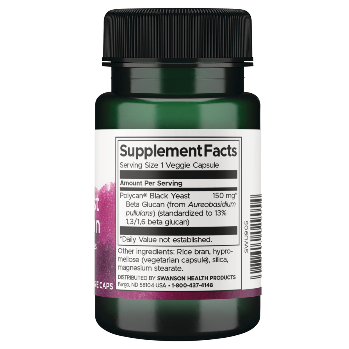 SWU905 | Back label with Supplement Facts