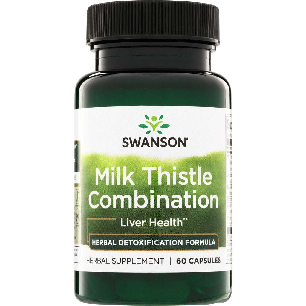 SWH156 | Swanson Milk Thistle Combination liver health, Herbal Detoxification Formula, 60 capsules bottle - Thumbnail