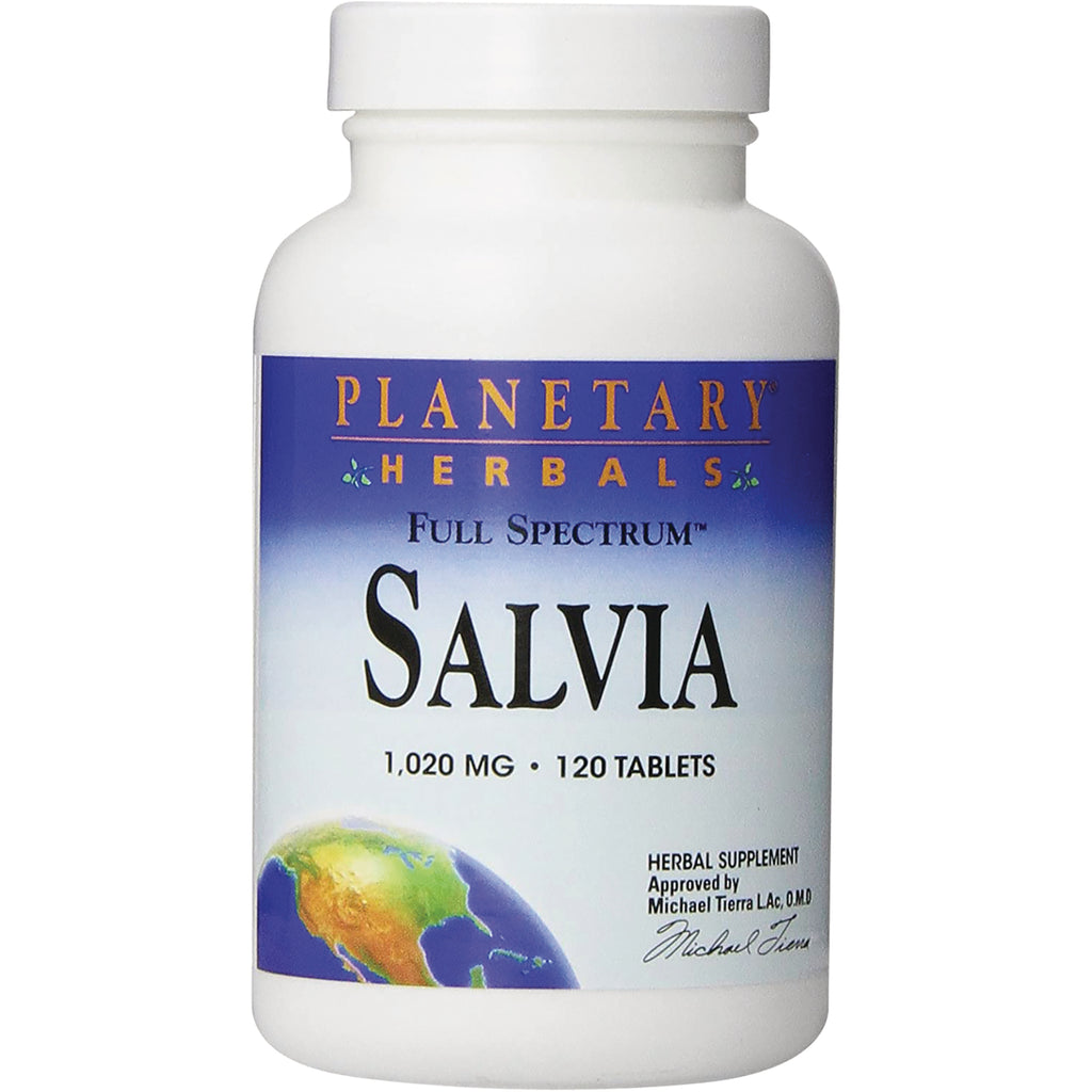 PF173 | Planetary Herbals Salvia full spectrum supplement bottle, 1,020 mg, 120 tablets - Thumbnail