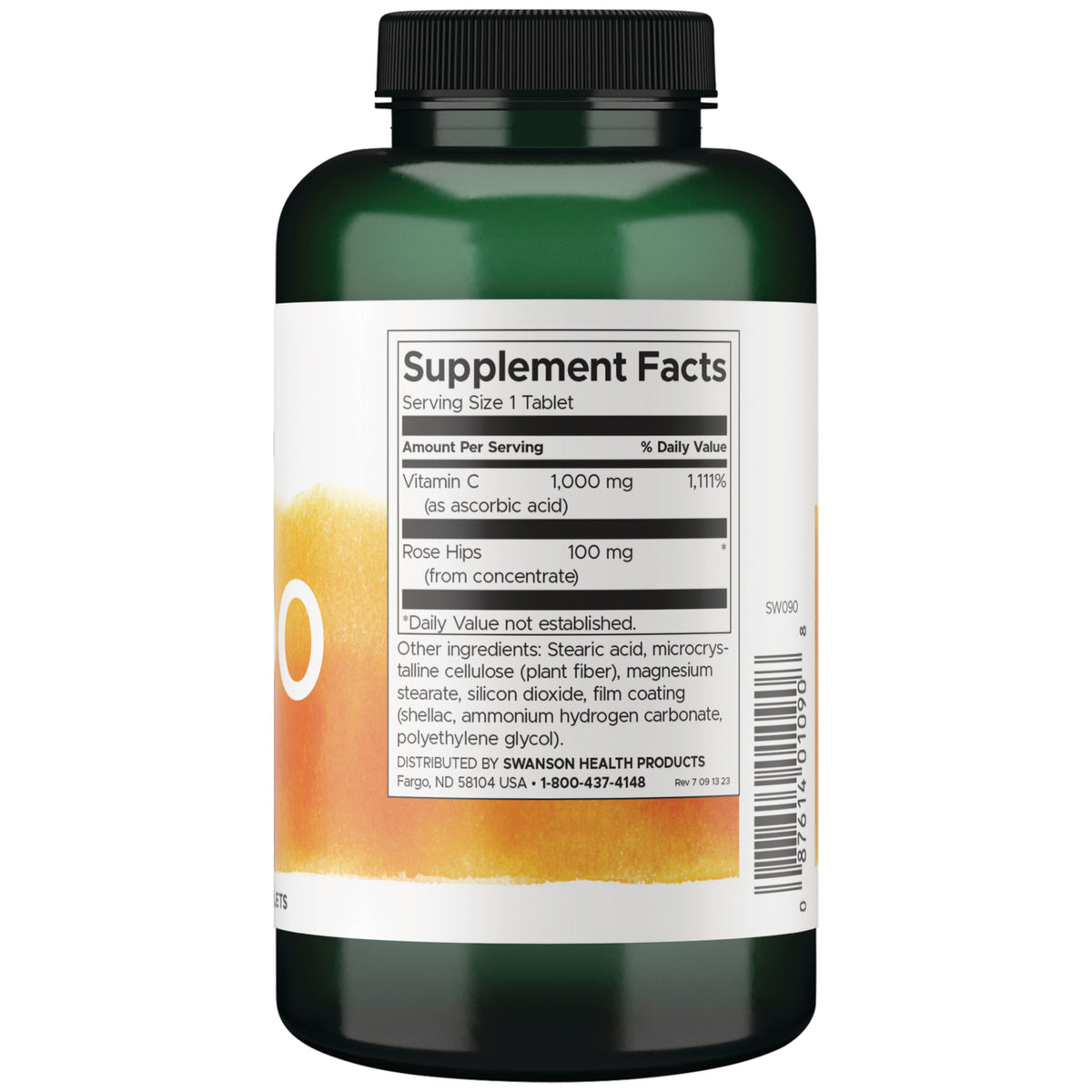 SW090 | Back label with supplement facts and serving information