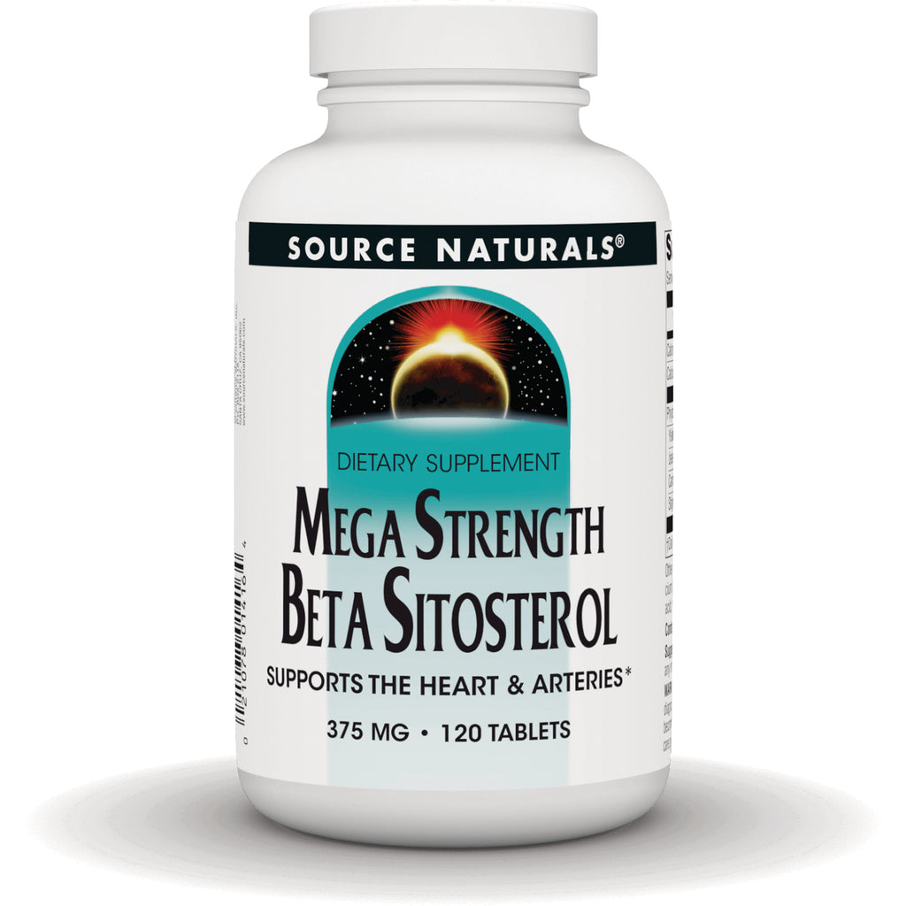 SN101 | Source Naturals Mega Strength Beta Sitosterol dietary supplement bottle, 375 mg, 120 tablets - Thumbnail