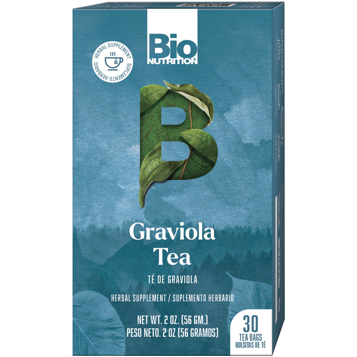 BNN061 | Bio Nutrition Graviola Tea box front packaging with 30 tea bags