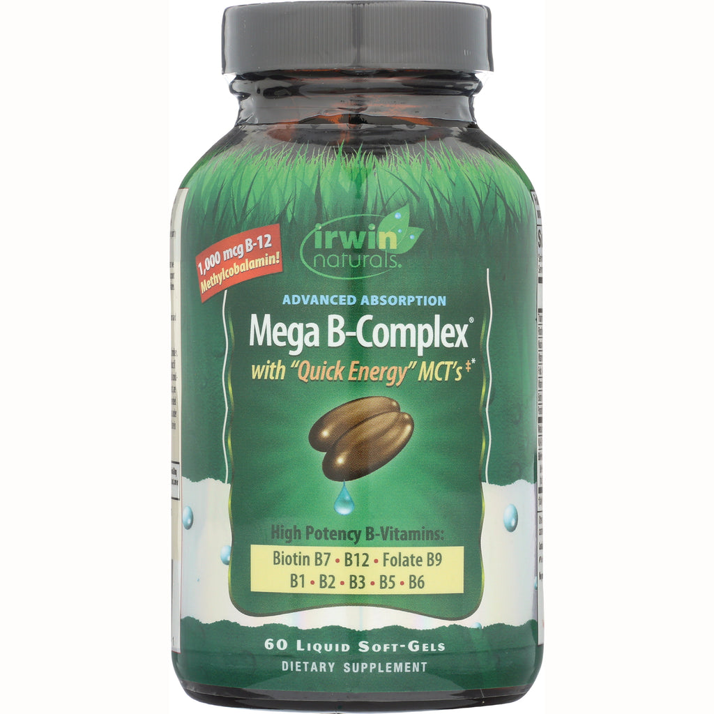 IR087 | Irwin Naturals Mega B-Complex bottle front label showing \ - Thumbnail