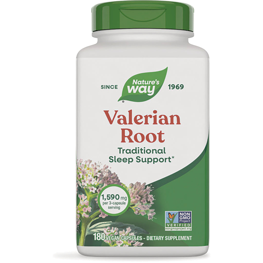 NW495 | Nature's Way Valerian Root bottle with green cap, 180 vegan capsules, Traditional Sleep Support label - Thumbnail