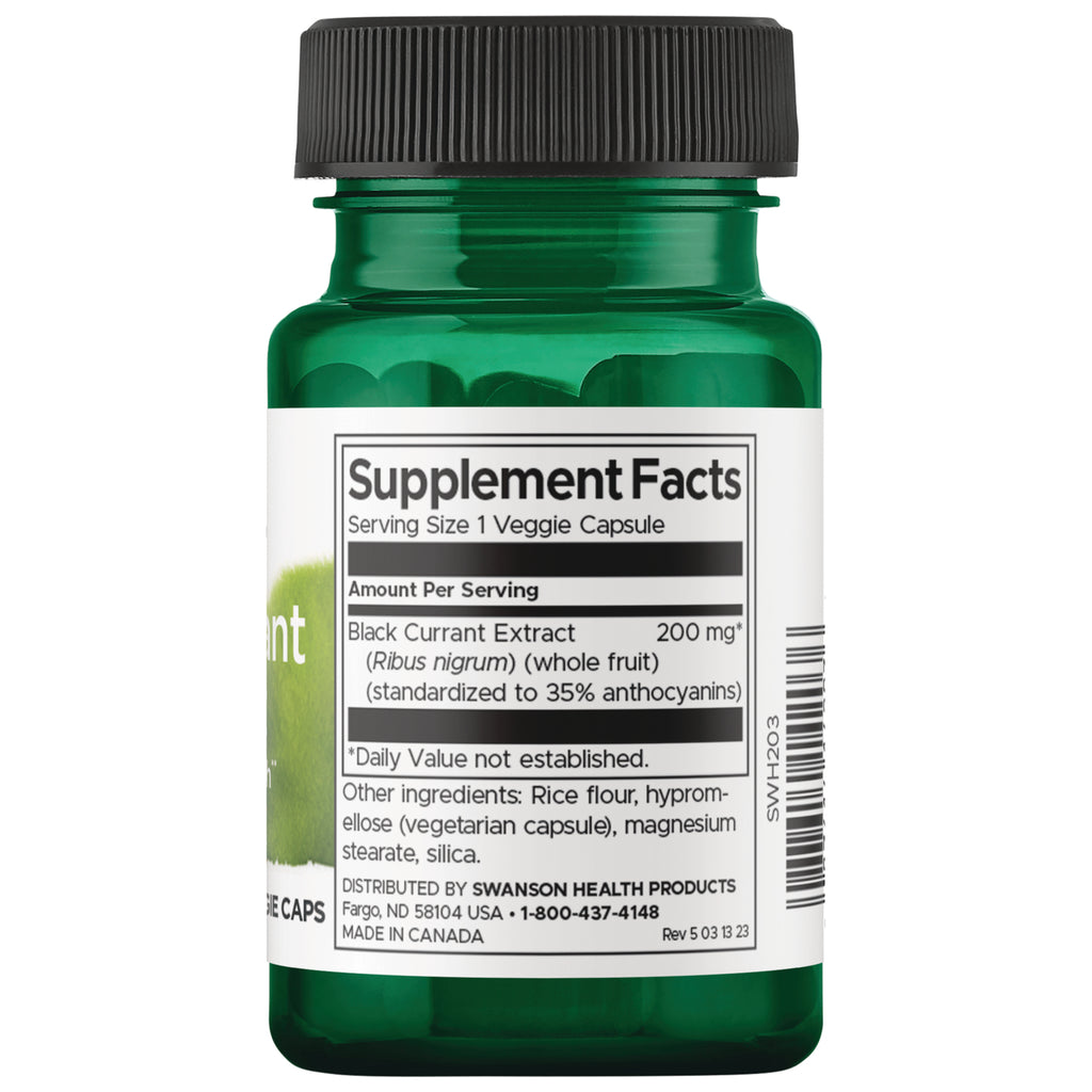 SWH203 | Back label with supplement facts and serving information - Thumbnail