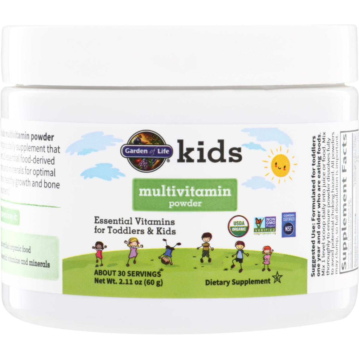 GLF338 | Garden of Life Kids Multivitamin Powder, Essential Vitamins for Toddlers & Kids, 60 g