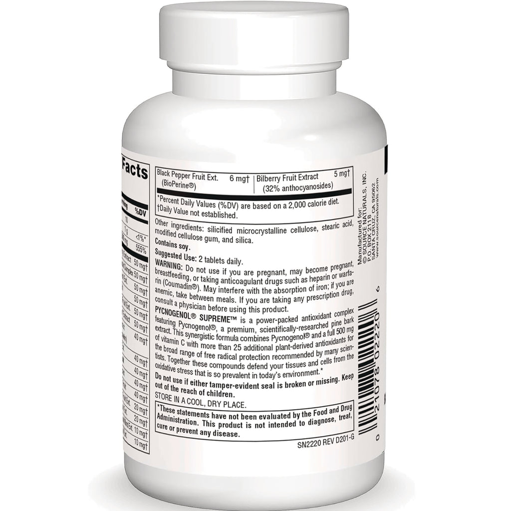 SN682 | Back label with Supplement Facts, ingredients, warning, and barcode - Thumbnail