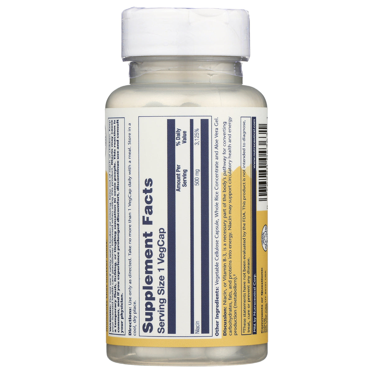 SLR225 | Back of supplement bottle showing Supplement Facts panel, serving size 1 VegCap and ingredient text