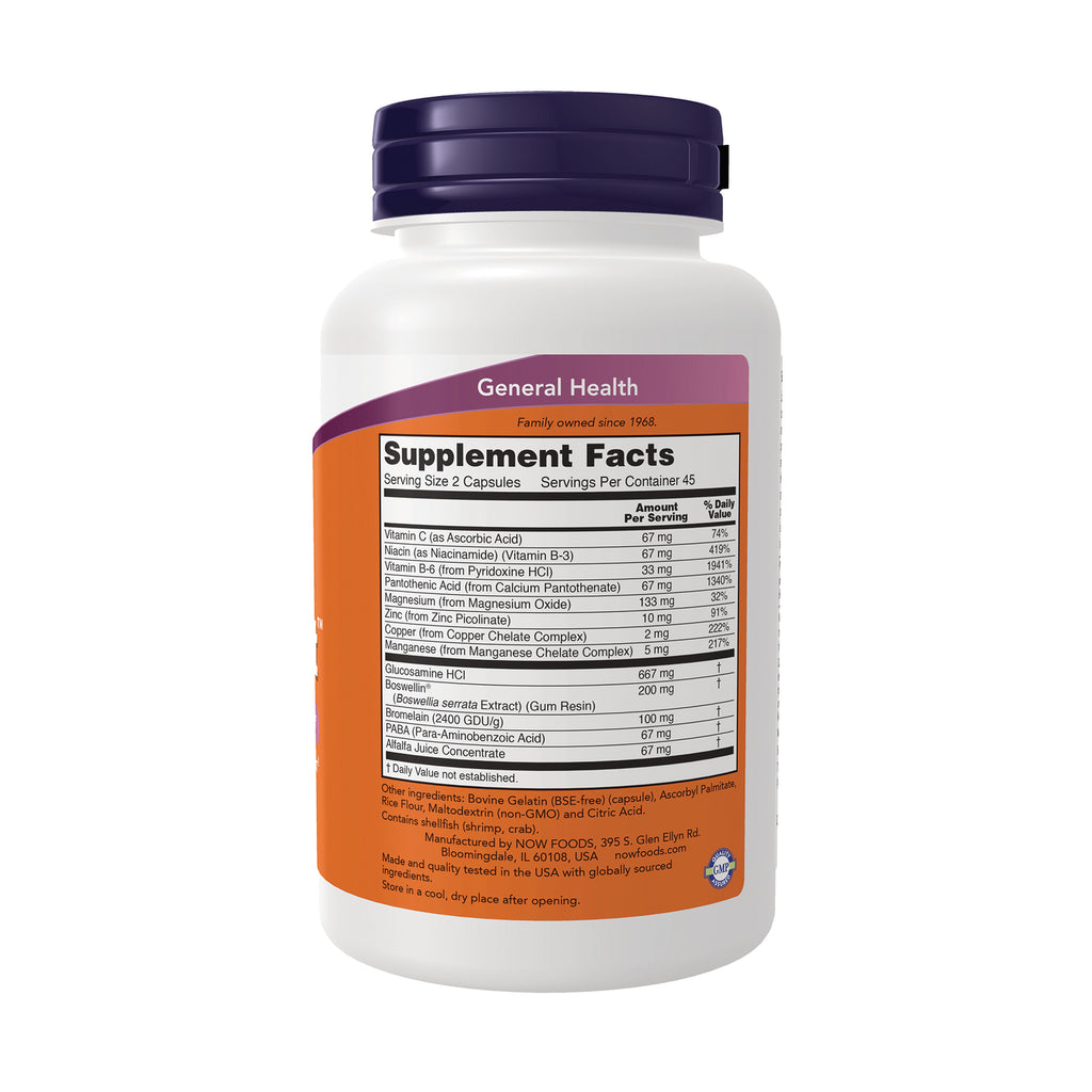 NWF320 | Back of white supplement bottle showing Supplement Facts panel and ingredients on orange label - Thumbnail