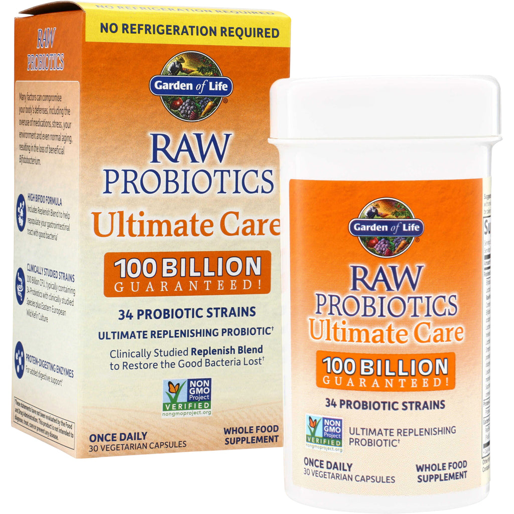 GLF364 | Garden of Life Raw Probiotics Ultimate Care, 100 Billion Guaranteed, 30 vegetarian capsules - Thumbnail