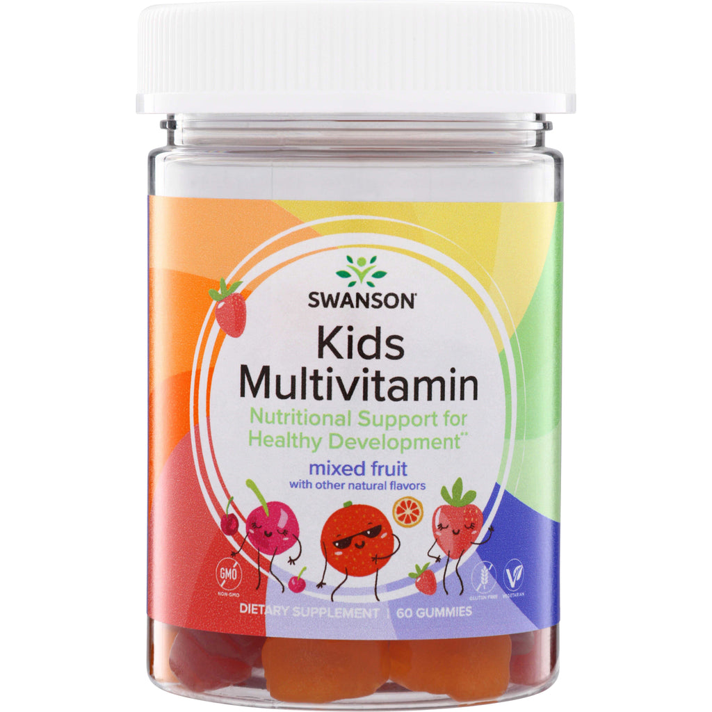 SW1867 | Swanson Kids Multivitamin gummies, mixed fruit, 60 gummies bottle - Thumbnail