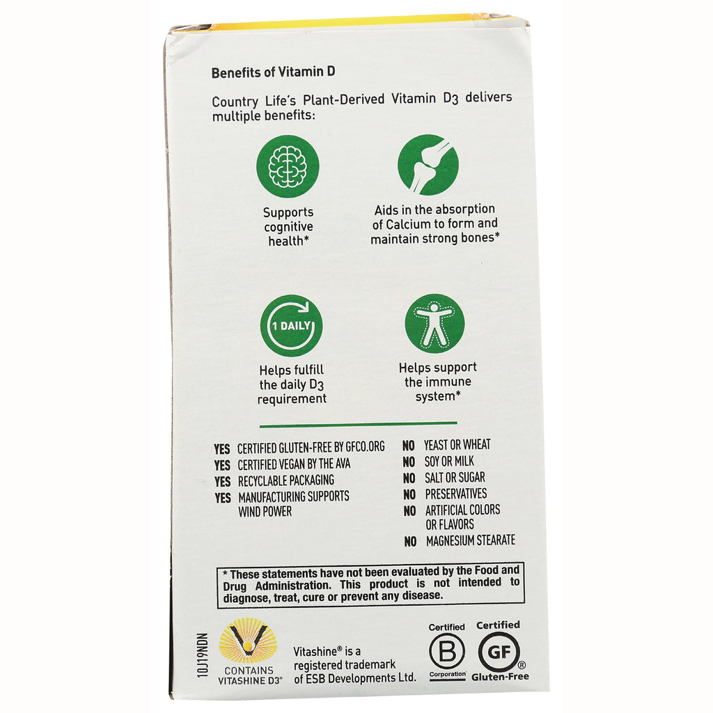 CRL592 | Back of Vitamin D box showing benefits, icons, certifications, and ingredient claims - Thumbnail
