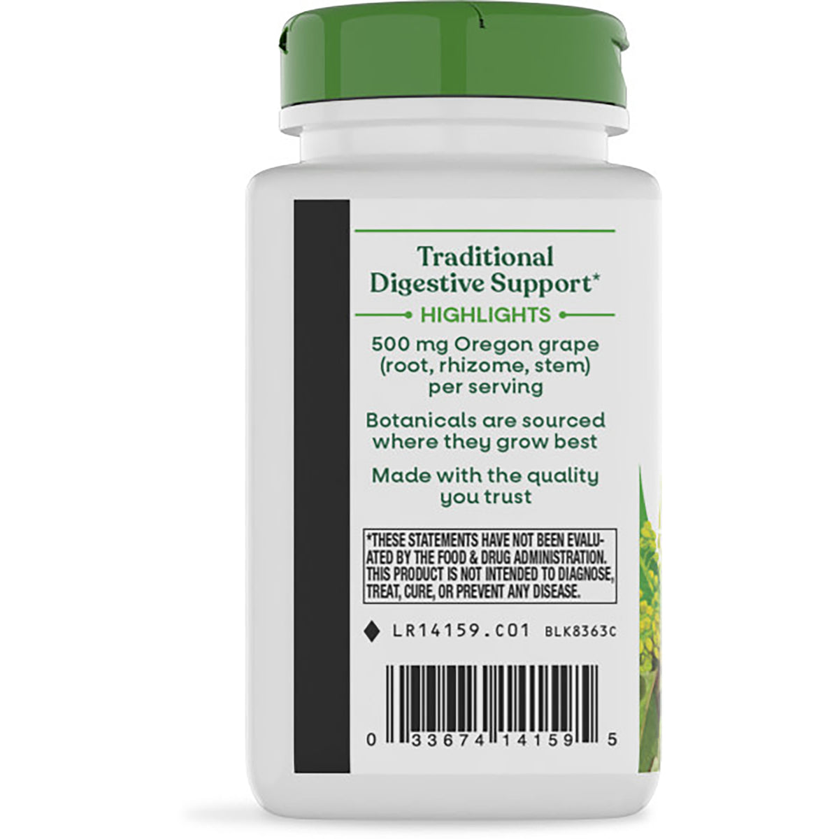 NW794 | bottle back label reading TRADITIONAL DIGESTIVE SUPPORT with product description text and barcode