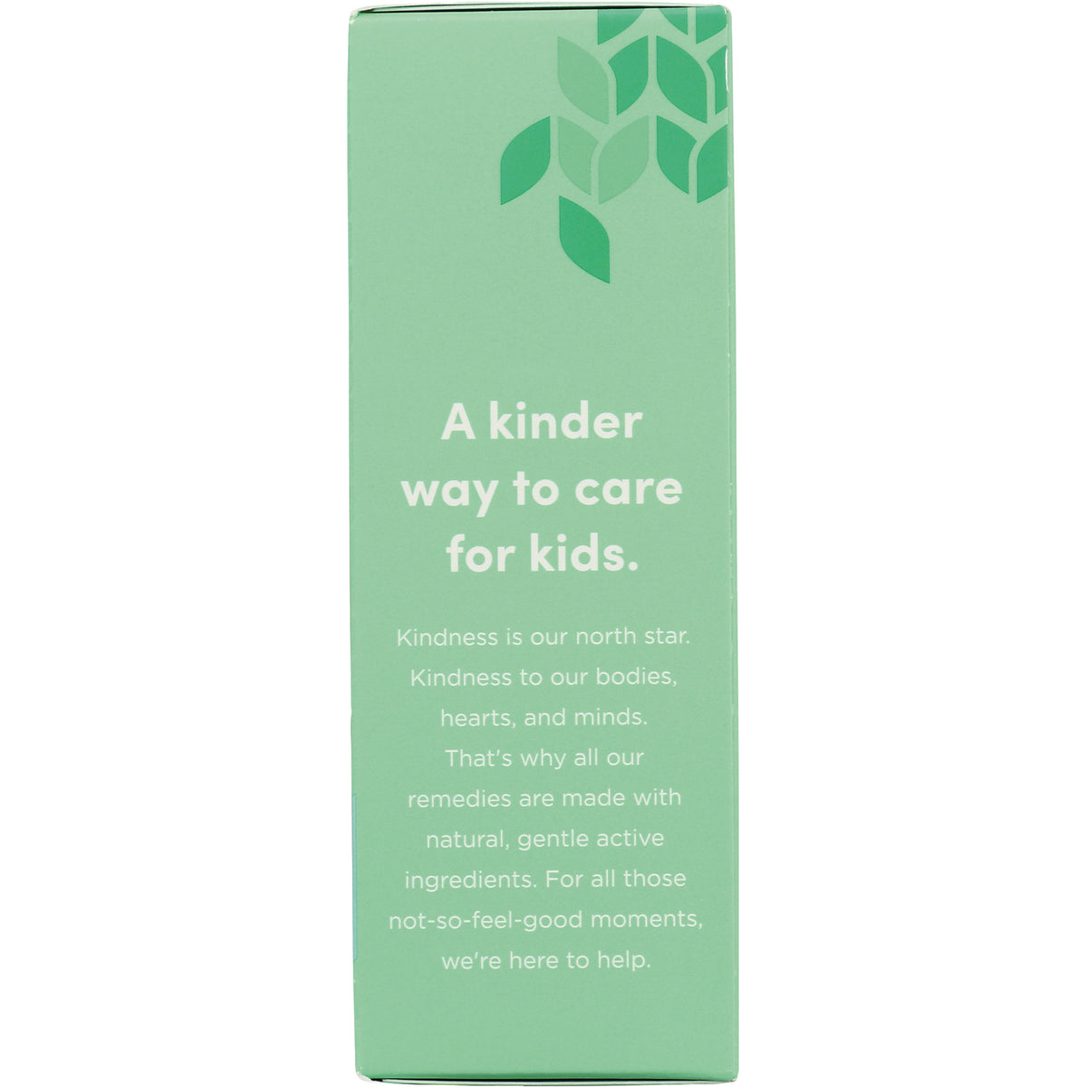 HY067 | green box back panel reading A kinder way to care for kids and brand message about natural, gentle ingredients