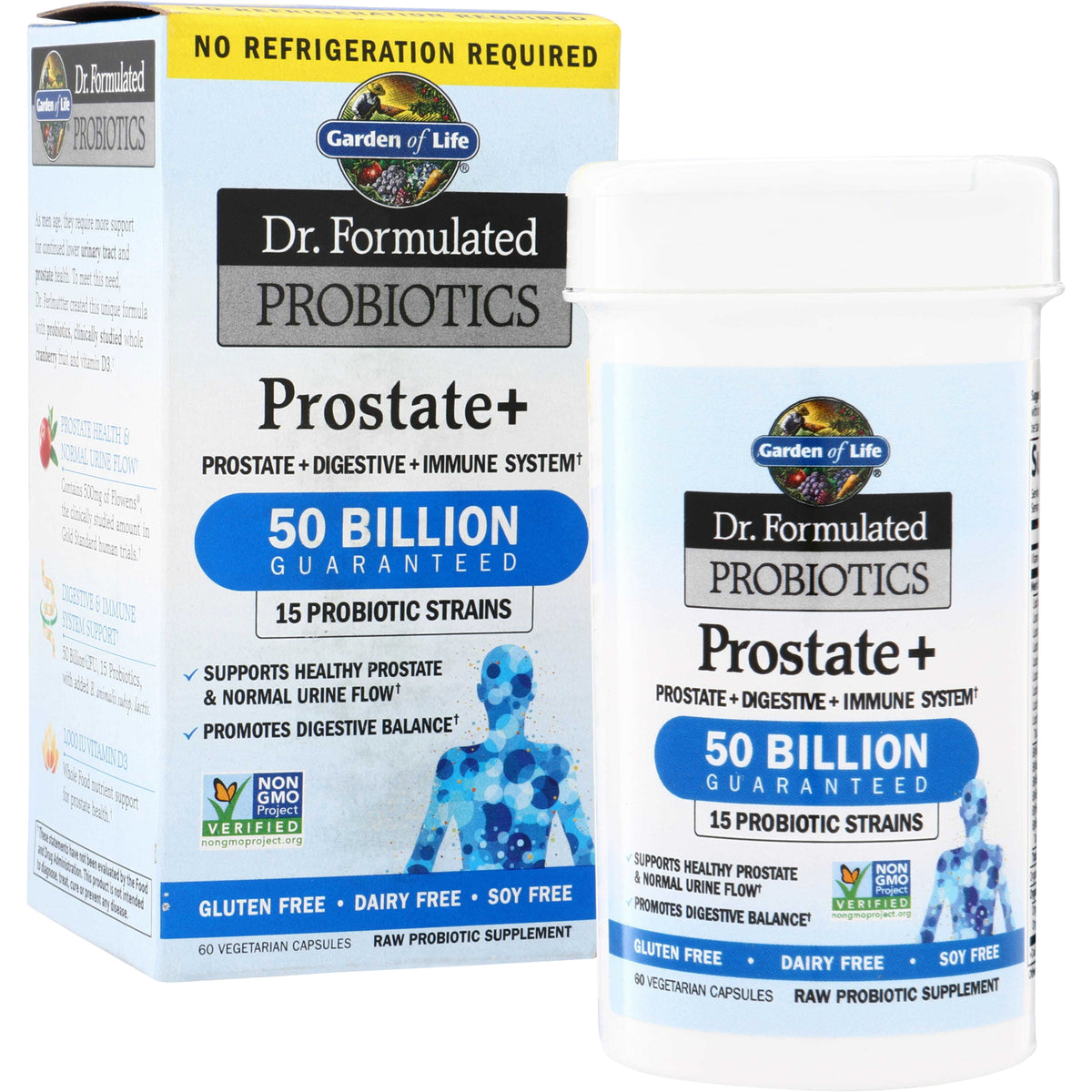 GLF223 | Garden of Life Dr. Formulated Probiotics Prostate+ 50 Billion Guaranteed, 60 vegetarian capsules