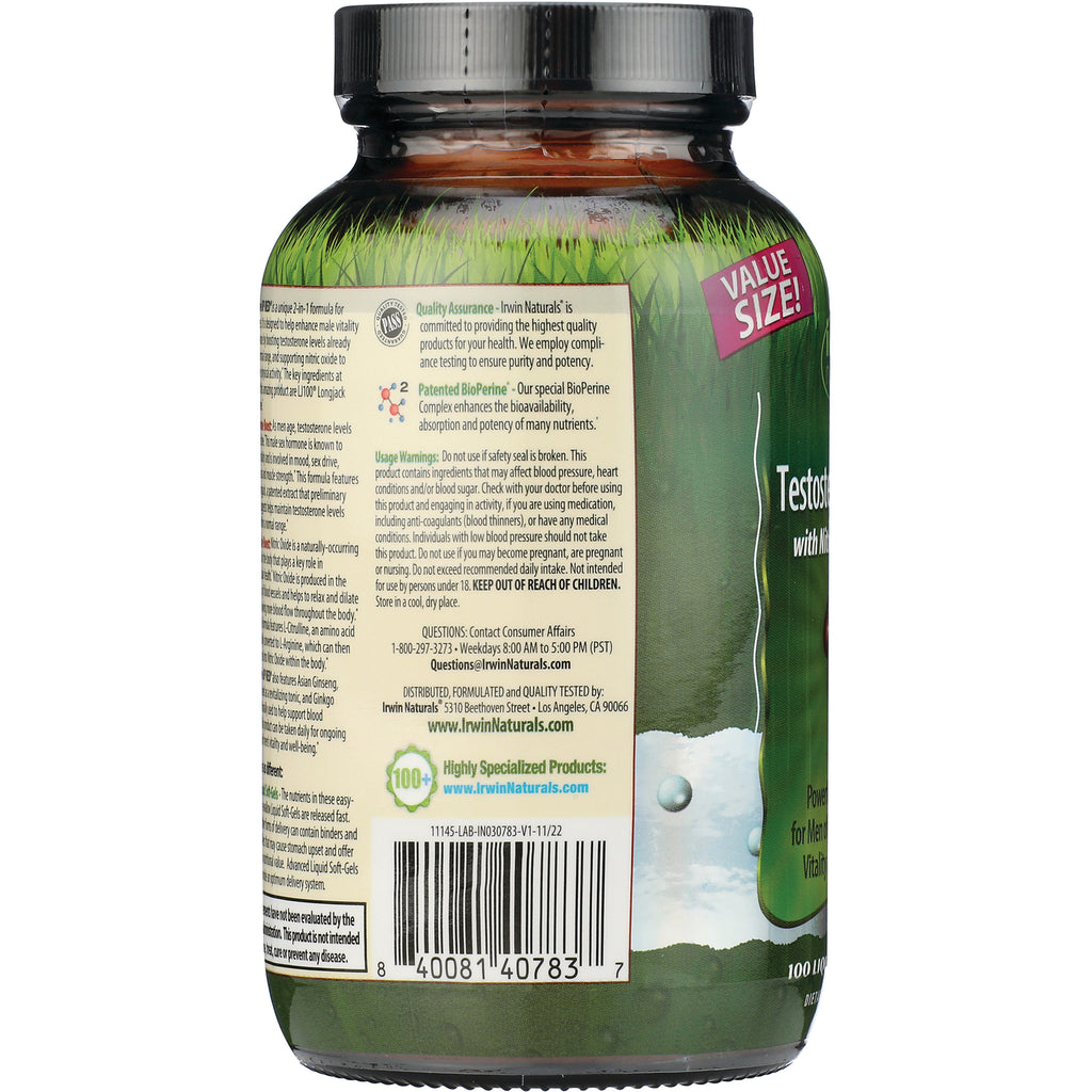 IR265 | back label showing usage warnings, barcode and VALUE SIZE badge - Thumbnail