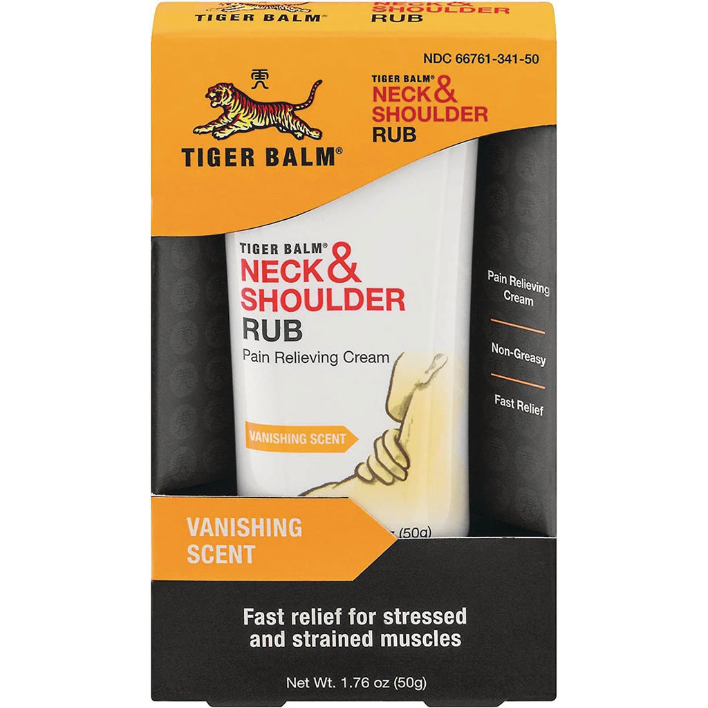 PPC011 | Tiger Balm Neck & Shoulder Rub pain relieving cream, vanishing scent packaging front - Thumbnail