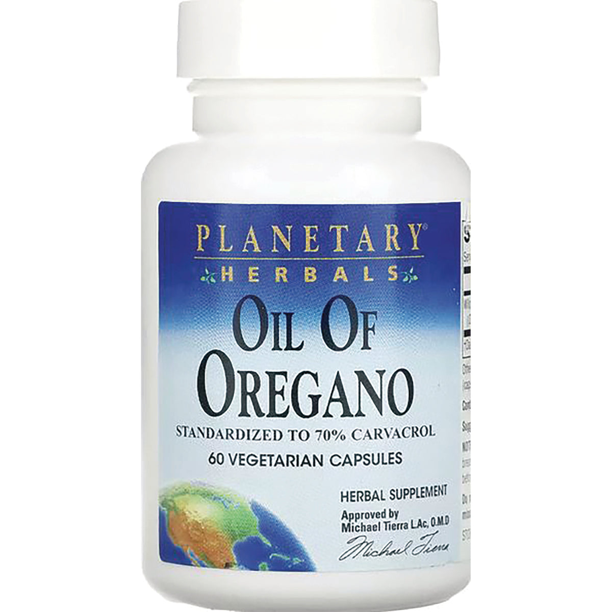 PF172 | Planetary Herbals Oil of Oregano supplement bottle labeled 60 vegetarian capsules