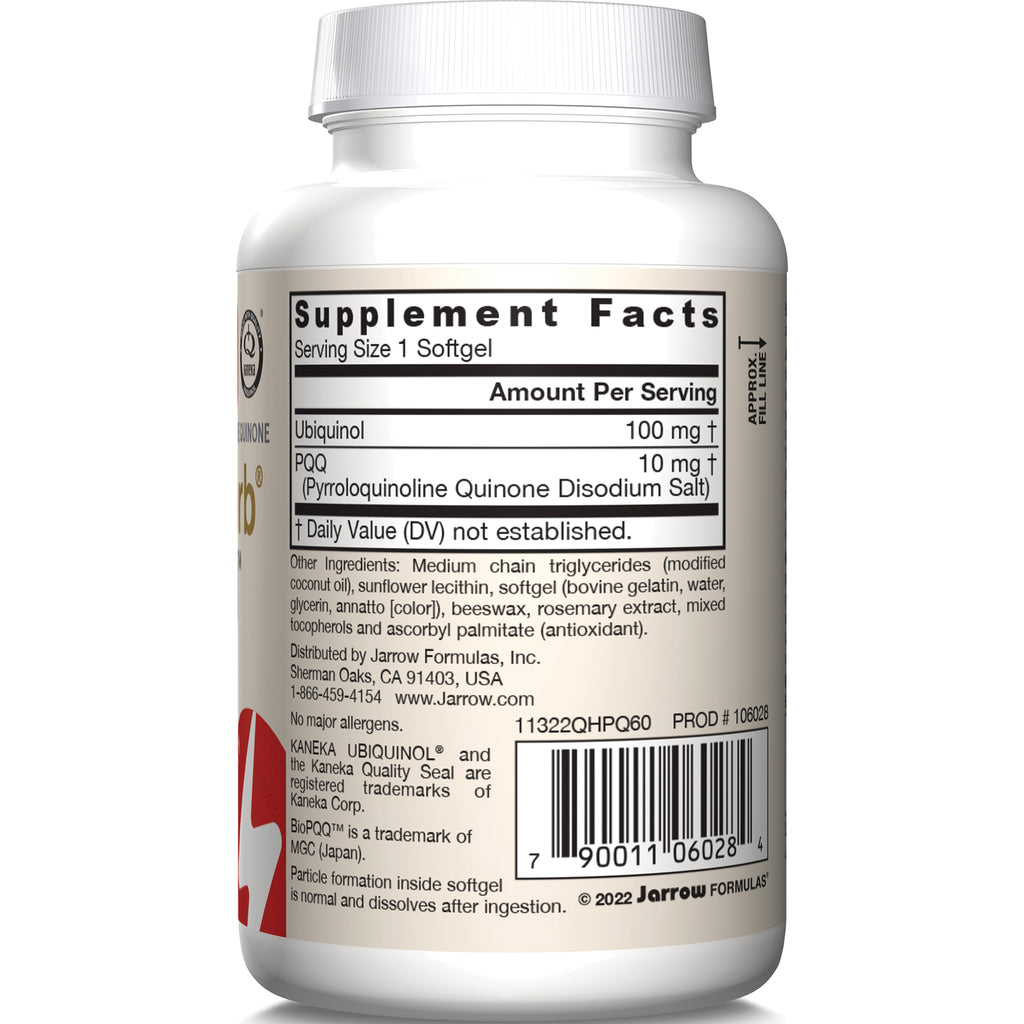 JR349 | back label with Supplement Facts panel, ingredient list and barcode on white bottle - Thumbnail